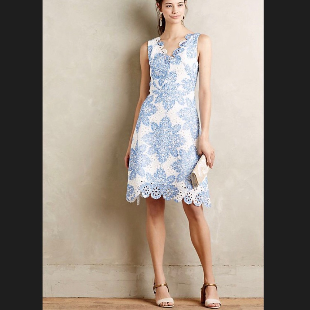 Eva Franco Starflower Scalloped Dress